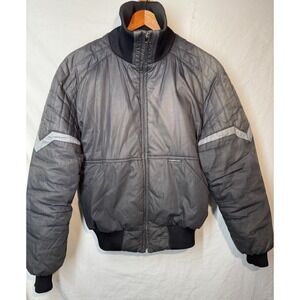 Vintage 80s Members Only Puffer Jacket Unisex Size Medium Down Gray Bomber Ski